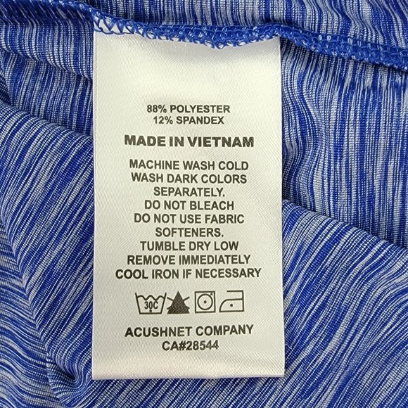 FOOTJOY Polo Shirt Men’s Medium Golf Blue Yellow Stripe Stretch Innisbrook NEW - Picture 7 of 8